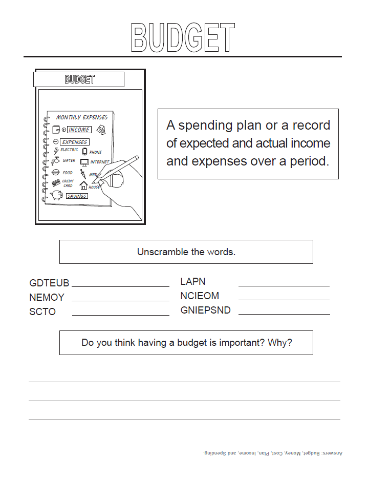 Activity Book: 100 Financial Literacy Words and Terms Every Child Should Know