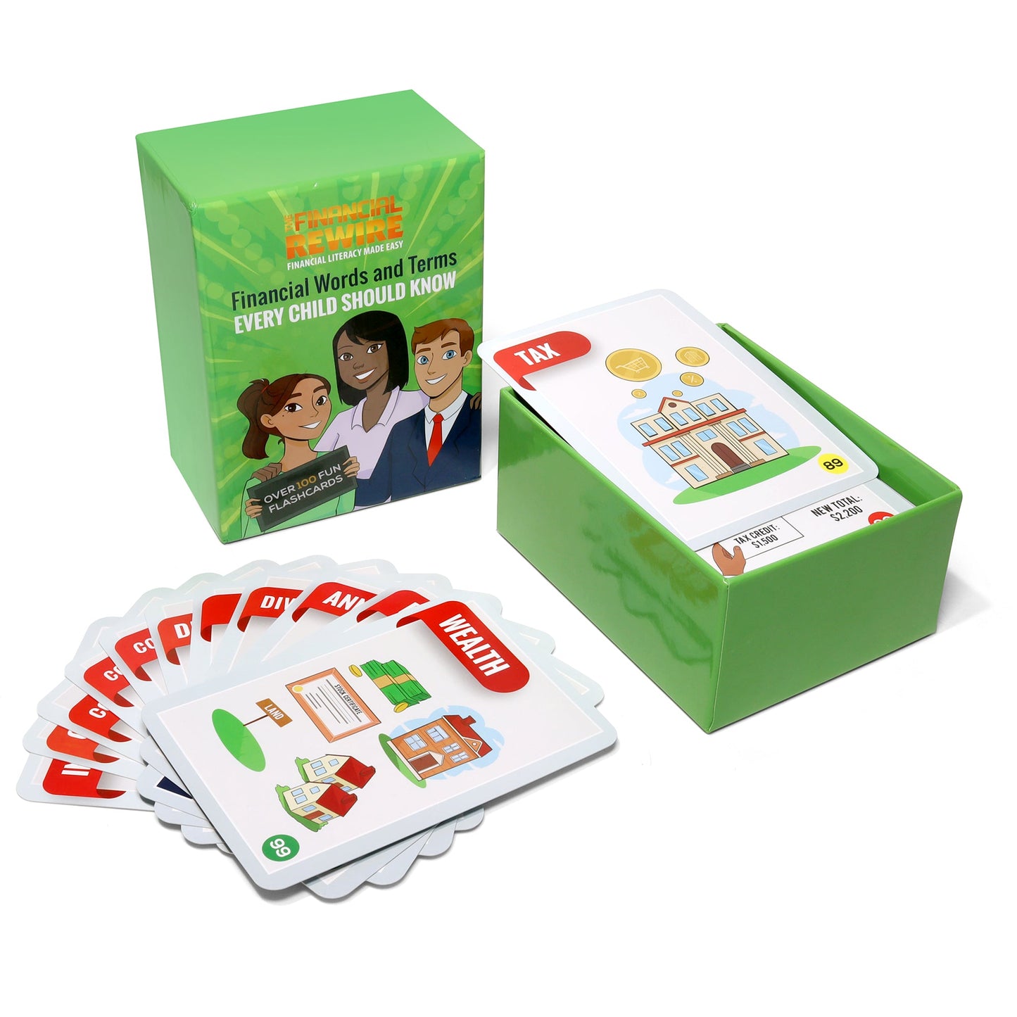 CLEARANCE: 100 Financial Literacy Words and Terms Every Child Should Know Deluxe Flashcard Set _Gen 1