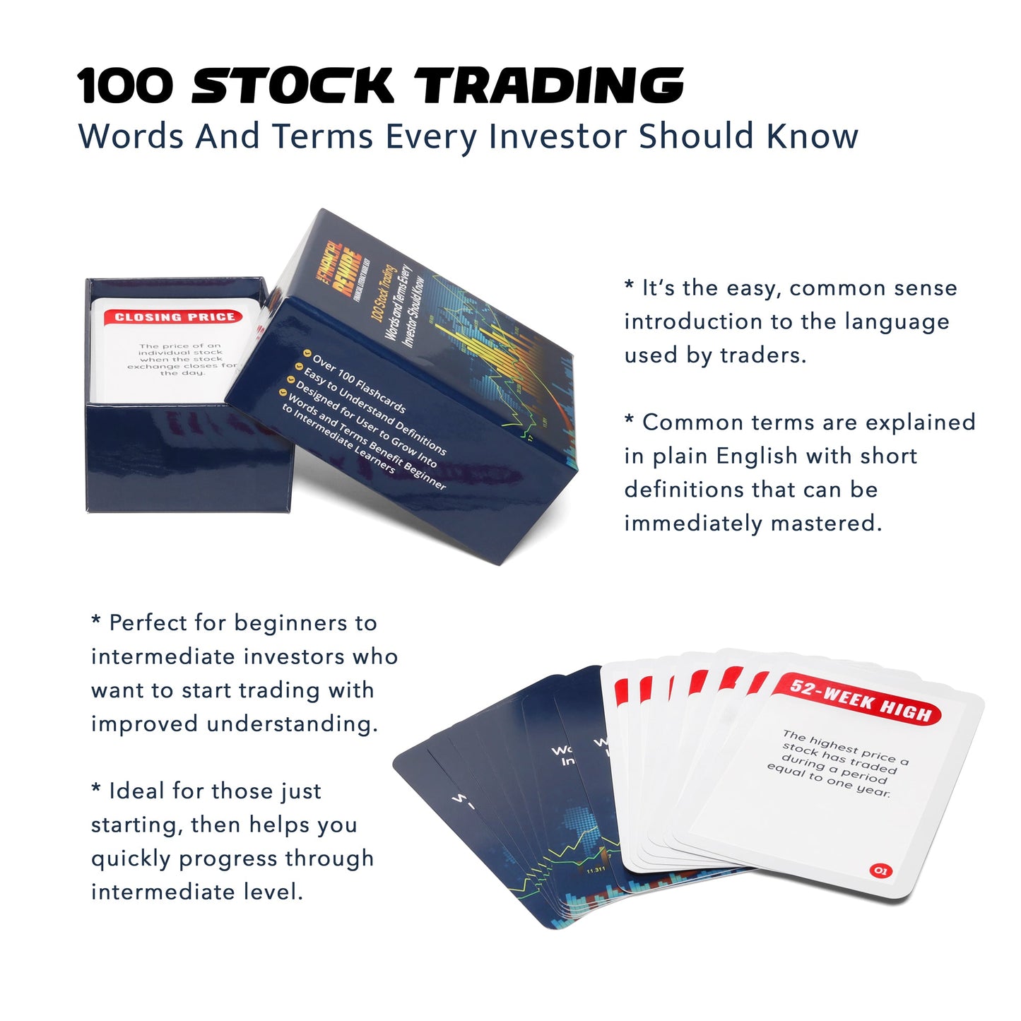 Clearance: 100 Stock Trading Words & Terms Every Investor Should Know Deluxe Flashcard Set_1st Gen