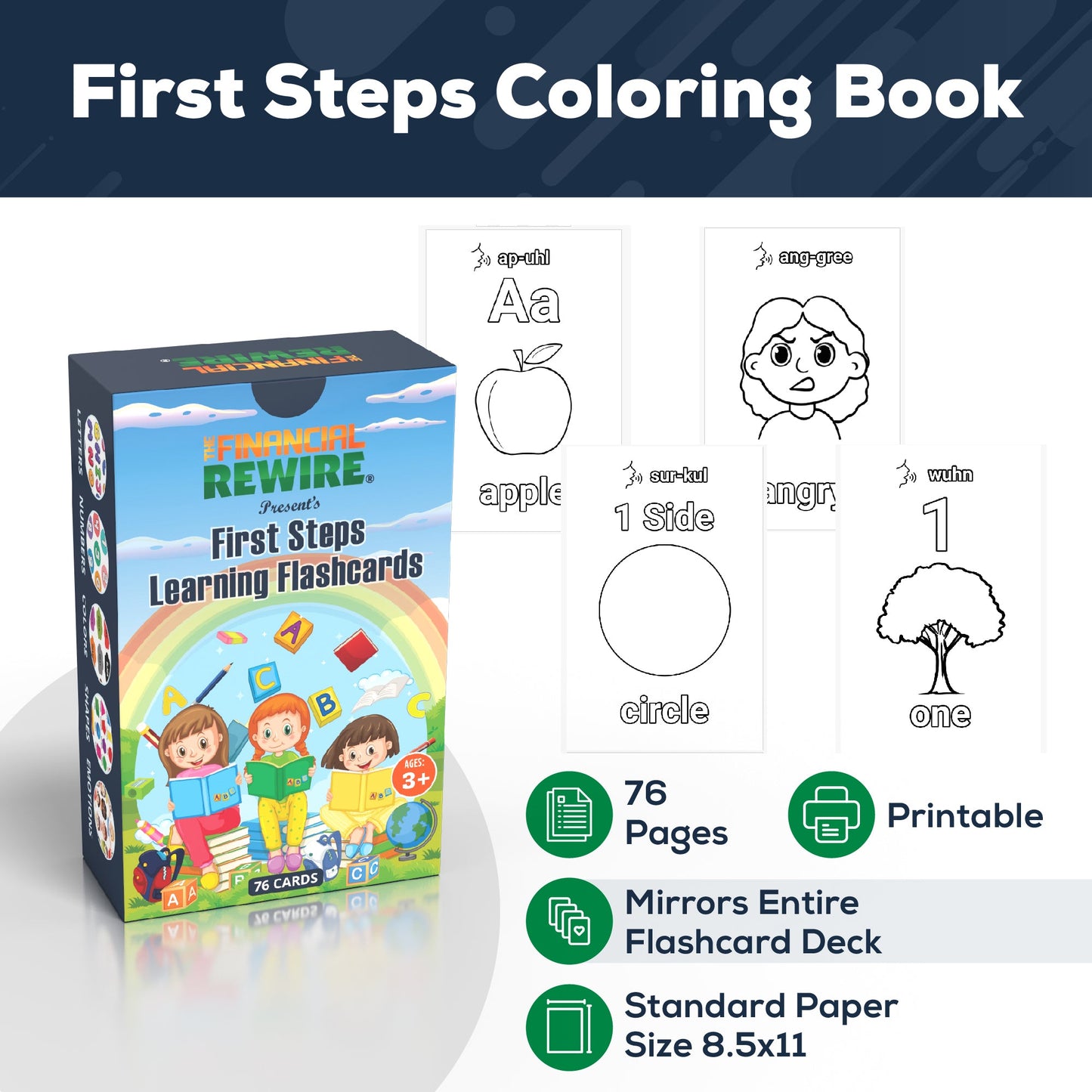 Printable Coloring Book: First Steps 76 Pages