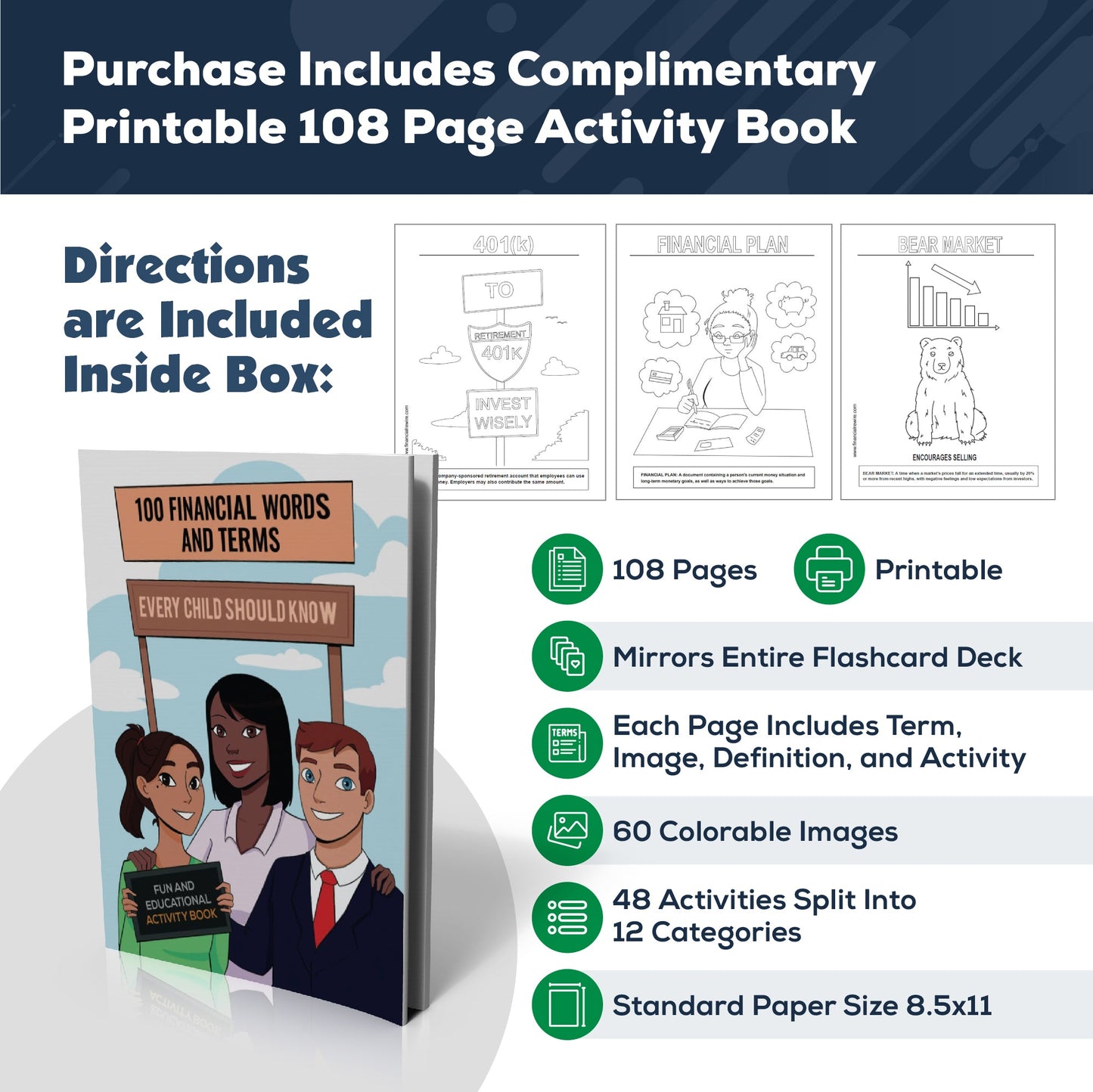 100 Financial Literacy Words and Terms Every Child Should Know Deluxe Flashcard Set