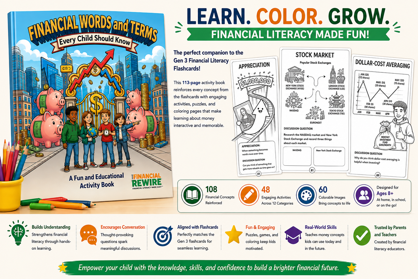 Financial Literacy Activity Workbook _ 100 Financial Literacy Words and Terms Every Child Should Know _Gen 3 Latest Version