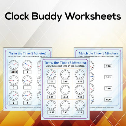 Printable Worksheets: Clock Buddy (51) Worksheets