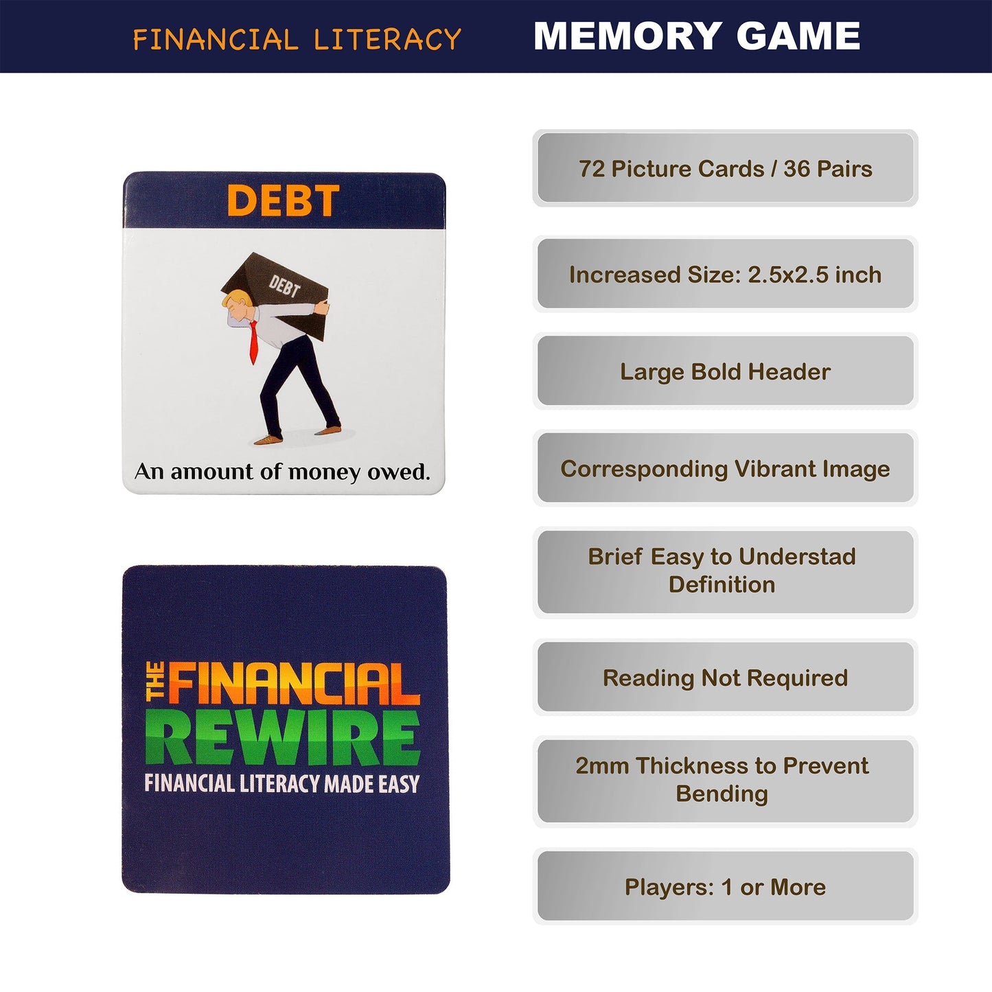 CLEARANCE: Financial Literacy Memory Game