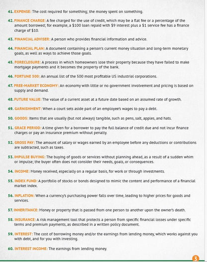 Definition Quick Reference Sheets