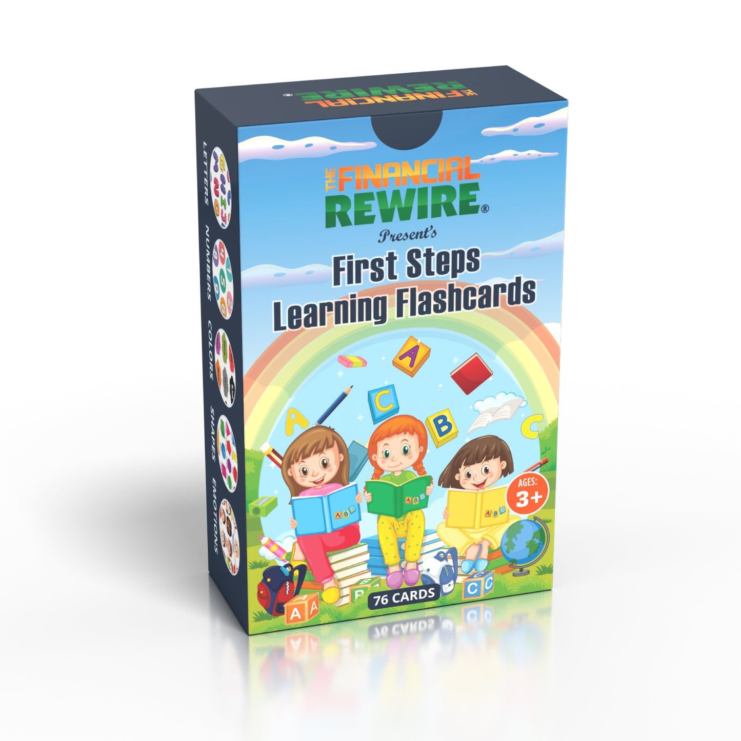 First Steps Learning Flashcards – 76 Cards for Toddlers & Kids – Letters, Numbers, Colors, Shapes & Emotions – Early Learning Tool for Ages 3+