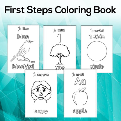 Printable Coloring Book: First Steps 76 Pages