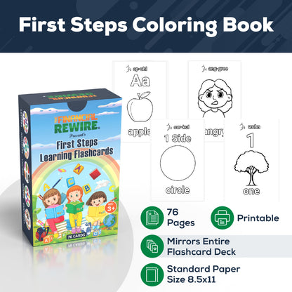 Printable Coloring Book: First Steps 76 Pages
