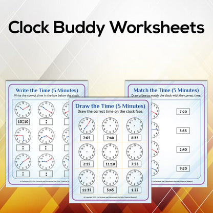 Printable Worksheets: Clock Buddy (51) Worksheets